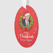 再びクリスマス素晴らしをトランプMAGAギフトおもしろいにする オーナメント (正面)