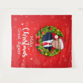 再びクリスマス素晴らしをトランプMAGAギフトおもしろいにする タペストリー (正面(横))