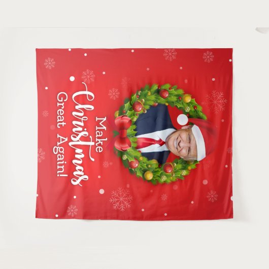 再びクリスマス素晴らしをトランプMAGAギフトおもしろいにする タペストリー (正面(横))