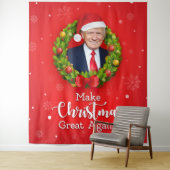 再びクリスマス素晴らしをトランプMAGAギフトおもしろいにする タペストリー (インサイチュ)