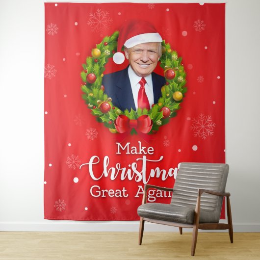 再びクリスマス素晴らしをトランプMAGAギフトおもしろいにする タペストリー (インサイチュ)