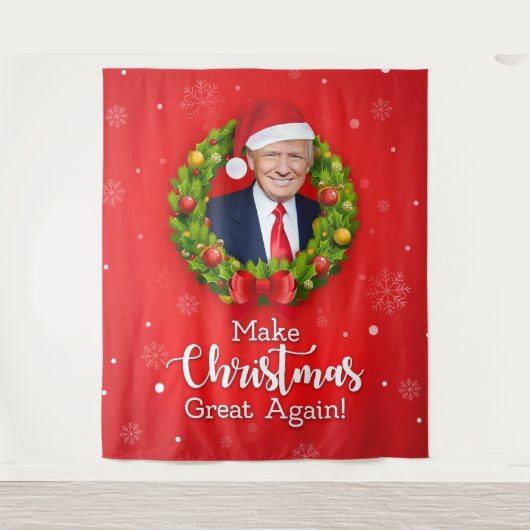 再びクリスマス素晴らしをトランプMAGAギフトおもしろいにする タペストリー (正面)