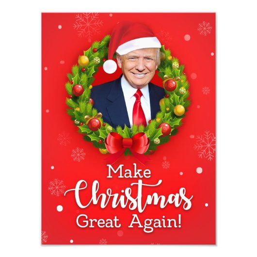 再びクリスマス素晴らしをトランプMAGAギフトおもしろいにする フォトプリント (正面)
