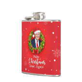 再びクリスマス素晴らしをトランプMAGAギフトおもしろいにする フラスク (左)