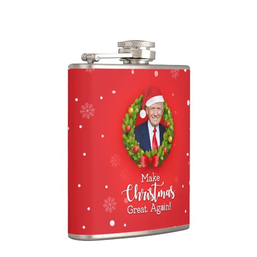 再びクリスマス素晴らしをトランプMAGAギフトおもしろいにする フラスク (右)