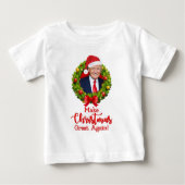 再びクリスマス素晴らしをトランプMAGAギフトおもしろいにする ベビーTシャツ (正面)