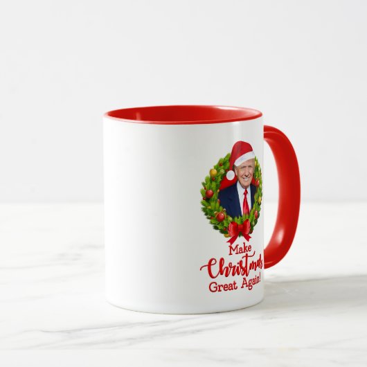再びクリスマス素晴らしをトランプMAGAギフトおもしろいにする マグカップ (正面右)