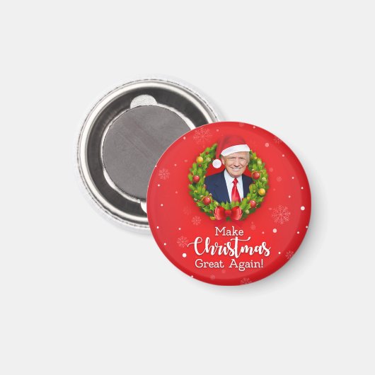 再びクリスマス素晴らしをトランプMAGAギフトおもしろいにする マグネット (正面/裏面)