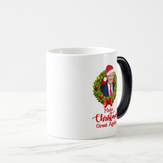 再びクリスマス素晴らしをトランプMAGAギフトおもしろいにする モーフィングマグカップ (正面右)