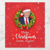 再びクリスマス素晴らしをトランプMAGAギフトおもしろいにする ワインラベル (シングルラベル)
