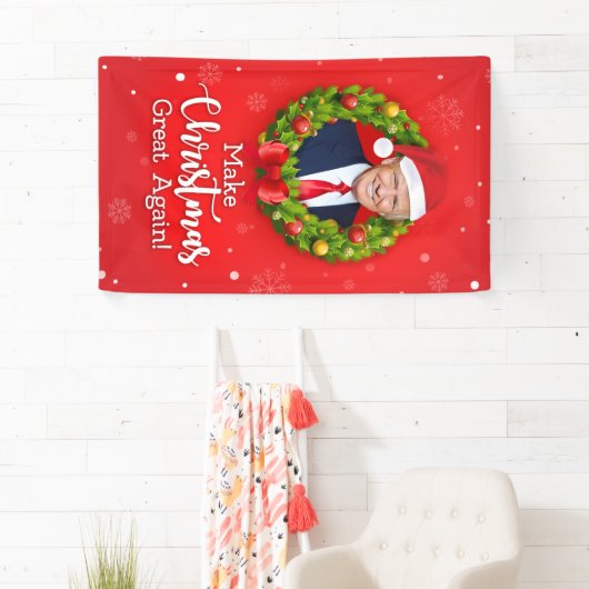 再びクリスマス素晴らしをトランプMAGAギフトおもしろいにする 横断幕 (インサイチュ)