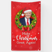 再びクリスマス素晴らしをトランプMAGAギフトおもしろいにする 横断幕 (縦)
