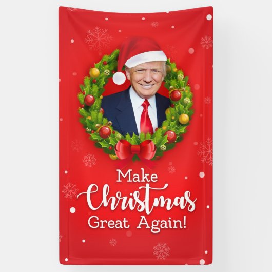 再びクリスマス素晴らしをトランプMAGAギフトおもしろいにする 横断幕 (縦)