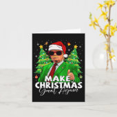再びクリスマス素晴らしを作るおもしろいサンタトランプChris カード (黄色い花)