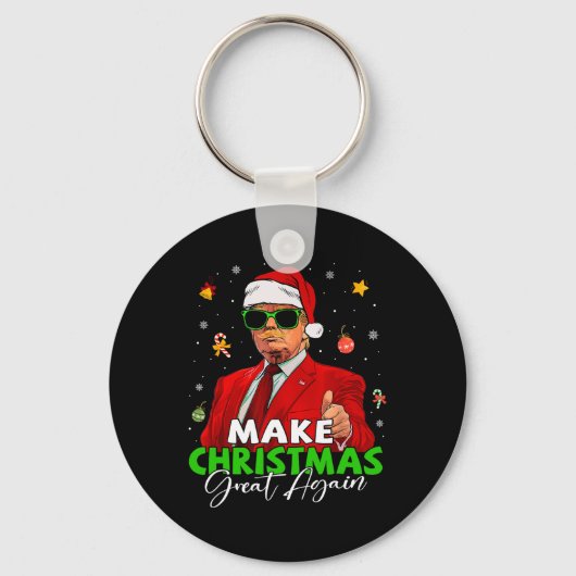 再びクリスマス素晴らしを作るおもしろいサンタトランプChris キーホルダー (正面)