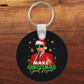 再びクリスマス素晴らしを作るおもしろいサンタトランプChris キーホルダー (正面)