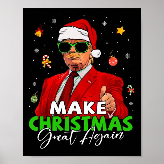 再びクリスマス素晴らしを作るおもしろいサンタトランプChris ポスター (正面)
