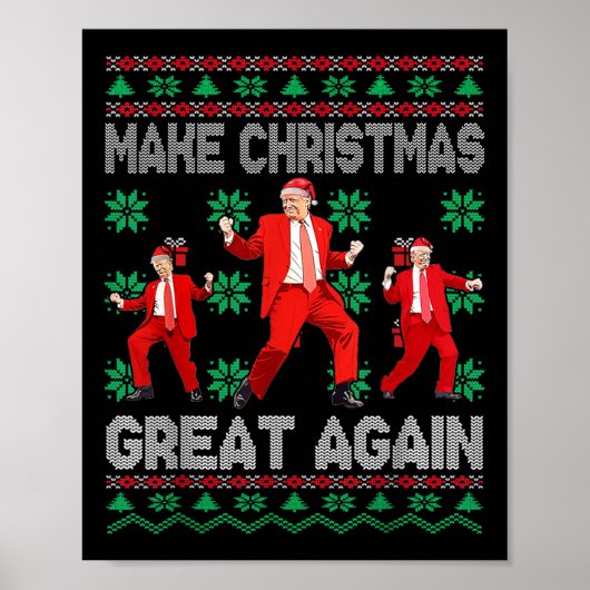 再びクリスマス素晴らしを作るサンタトランプクリスマス ポスター (正面)