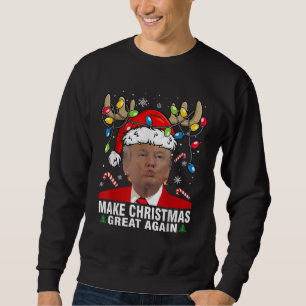 再びクリスマス素晴らしを切り詰めおもしろいクリスマス雪にする スウェットシャツ