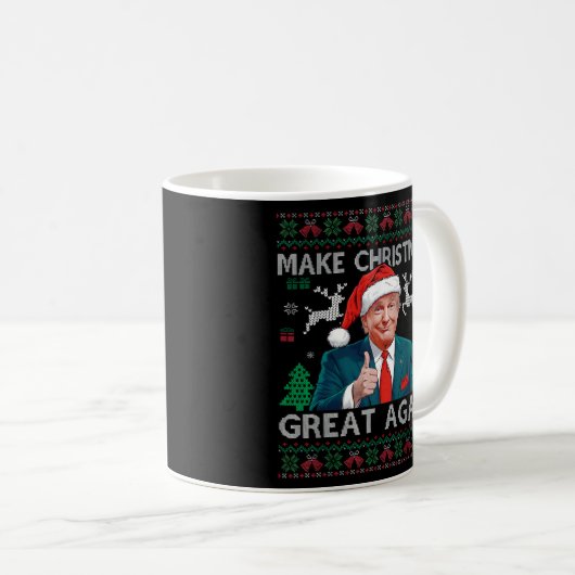再びクリスマス素晴らしを切り詰めおもしろいクリスマス コーヒーマグカップ (正面右)