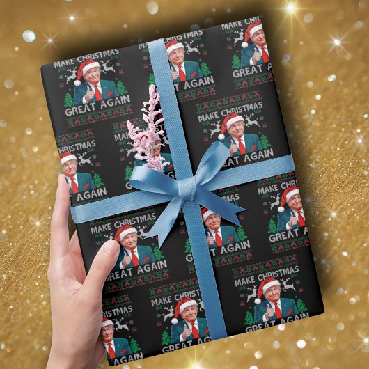 再びクリスマス素晴らしを切り詰めおもしろいクリスマス ラッピングペーパー