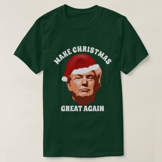 再びクリスマス素晴らしを切り開くサンタハット Tシャツ (デザイン正面)