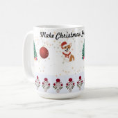 再びクリスマス素晴らしを飾る紙 コーヒーマグカップ (正面左)