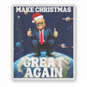 再びクリスマス素晴らしクリスマスを醜くおもしろいする シール (正面)