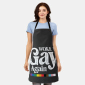 再びゲイとして目覚めた LGBTプライドを応援 エプロン (着用した状態)
