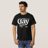 再びゲイとして目覚めた LGBTプライドを応援 Tシャツ (正面フル)