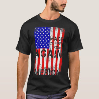 再びコーヒーを強くするMerciaアメリカ合衆国国旗B Tシャツ