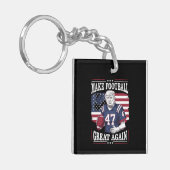 再びサッカー素晴らしをヴィンテージUSA国旗のトランプ キーホルダー (正面左)