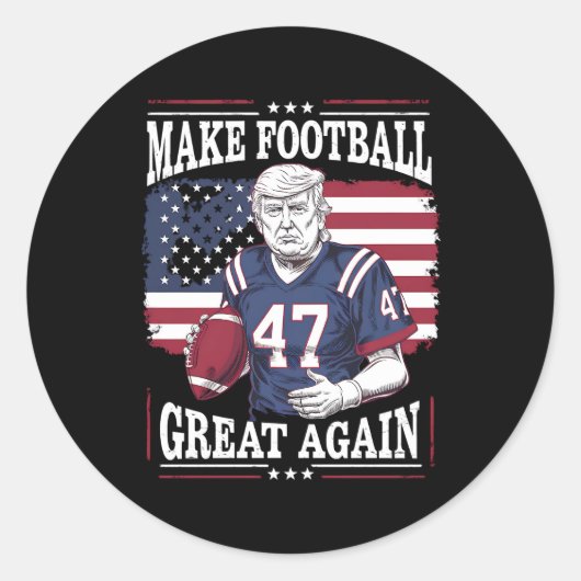 再びサッカー素晴らしをヴィンテージUSA国旗のトランプ ラウンドシール (正面)