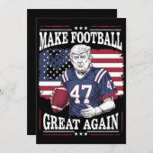 再びサッカー素晴らしをヴィンテージUSA国旗のトランプ 招待状 (正面/裏面)