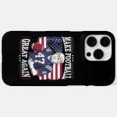 再びサッカー素晴らしをヴィンテージUSA国旗のトランプ Case-Mate iPhoneケース (裏面 (横))