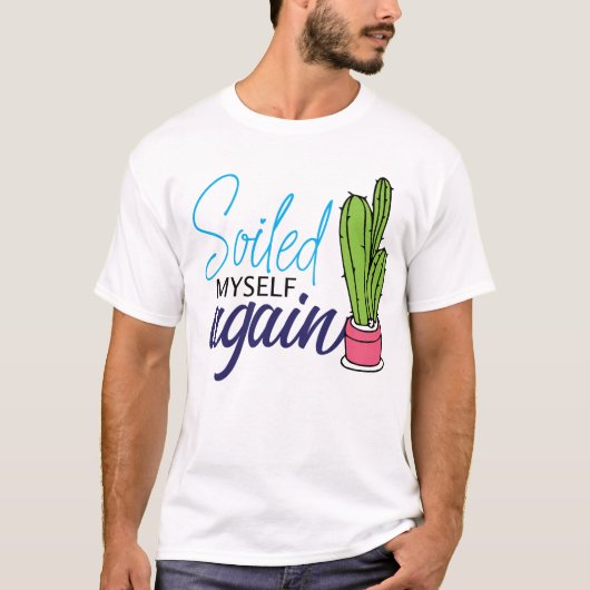 再びサボテンおもしろいデザイン Tシャツ (正面)