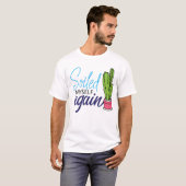 再びサボテンおもしろいデザイン Tシャツ (正面フル)