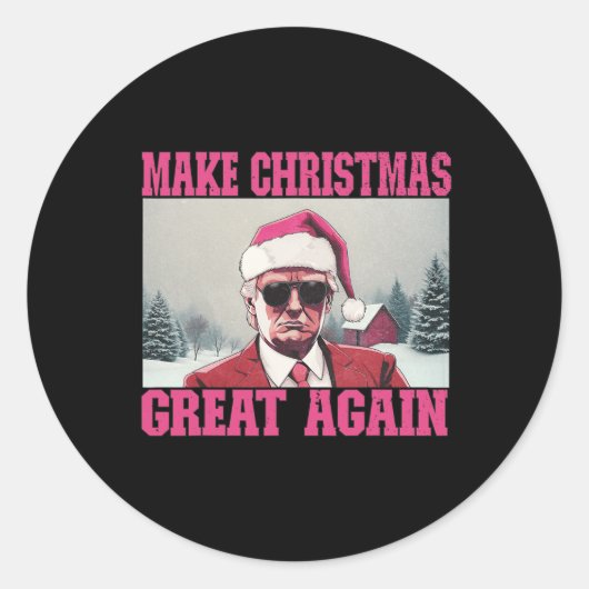 再びサンタク素晴らしラースおもしろいトランプ ラウンドシール (正面)