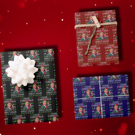 再びサンタトラ素晴らしンプのクリスマスを醜くする ラッピングペーパーシート