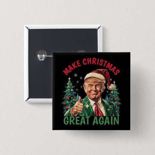 再びサンタ素晴らしトランプおもしろいにクリスマス 缶バッジ (正面&裏面)