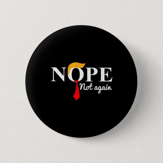再びトランプおもしろい1 缶バッジ (正面)