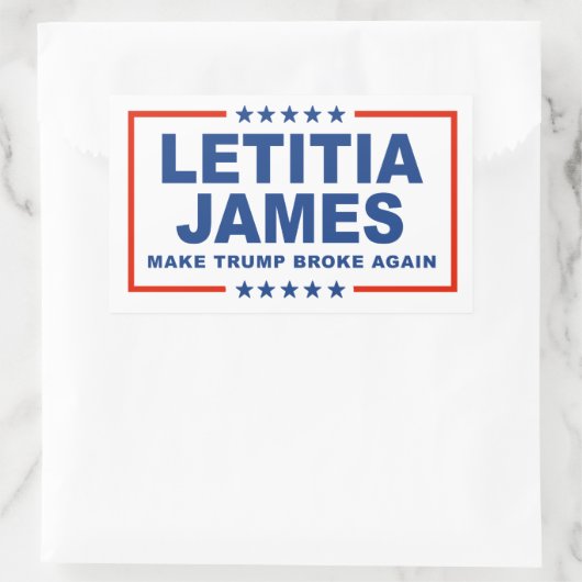 再びトランプを壊す – Letititia James 長方形シール (バッグ)