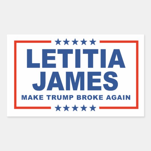 再びトランプを壊す – Letititia James 長方形シール (正面)