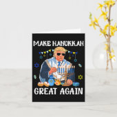 再びハヌカー素晴らしをトランプのユダヤ人の醜いチャヌクにする カード (黄色い花)