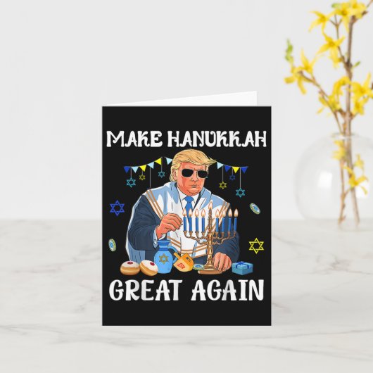再びハヌカー素晴らしをユダヤ人の醜くする カード (黄色い花)