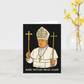 再びバチカン素晴らしポープおもしろいトランプレトロChを作る カード (黄色い花)