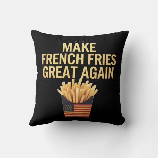 再びフランスのおいしく素晴らしフライをおもしろいす クッション (裏面)