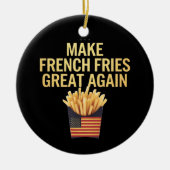 再びフランスのおいしく素晴らしフライをおもしろいす セラミックオーナメント (正面)