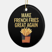 再びフランスのおいしく素晴らしフライをおもしろいす セラミックオーナメント (左)