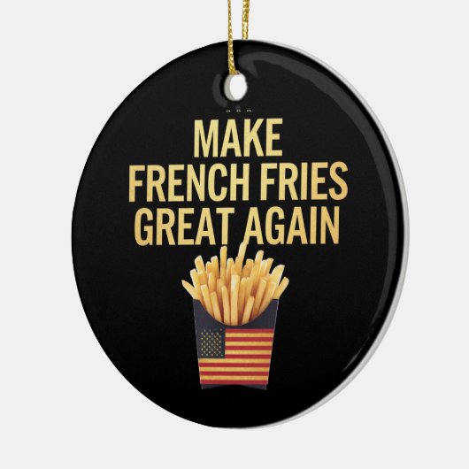 再びフランスのおいしく素晴らしフライをおもしろいす セラミックオーナメント (左)